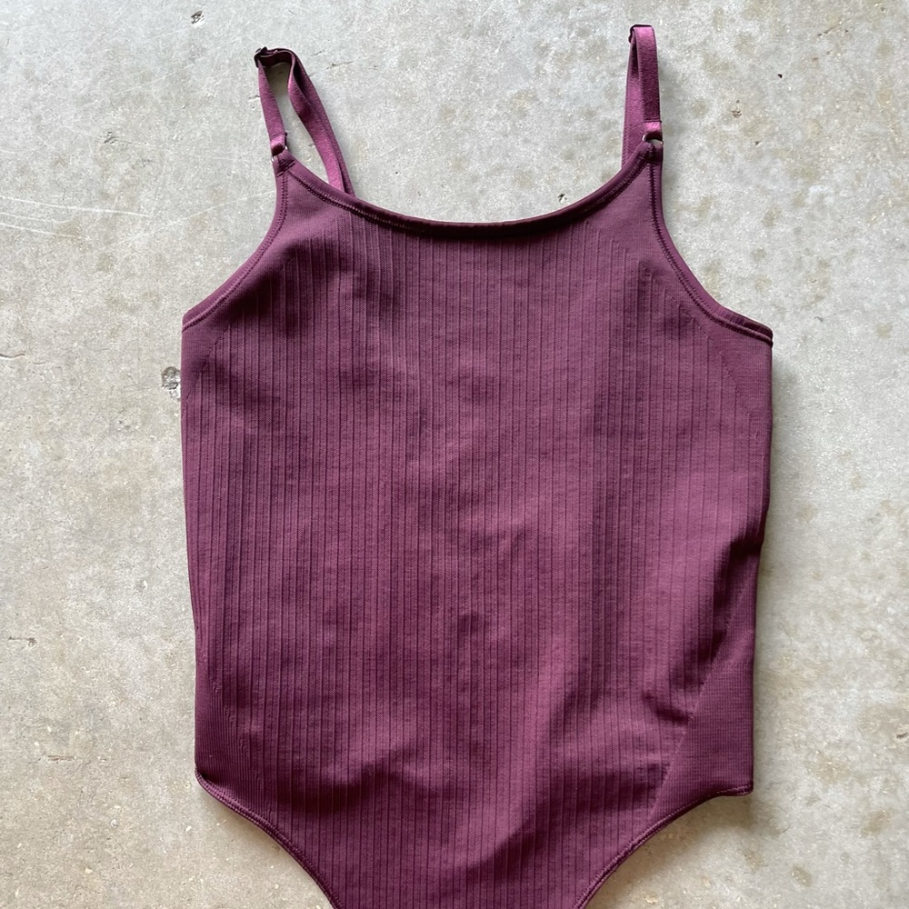 Lululemon bodysuit burgundy strap tank 4